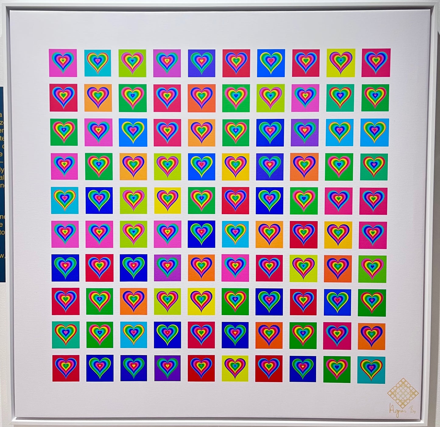 100 Vibrant Hearts (Framed)