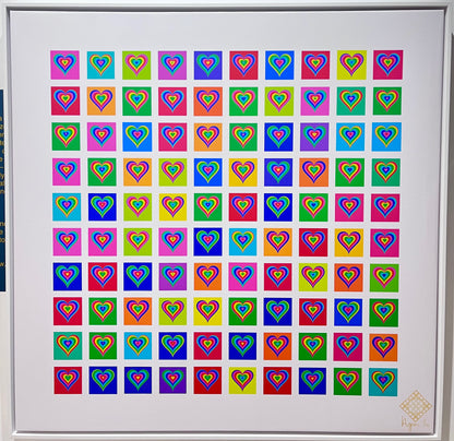 100 Vibrant Hearts (Framed)