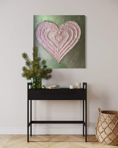 Rose Quartz Heart - Soft Pink
