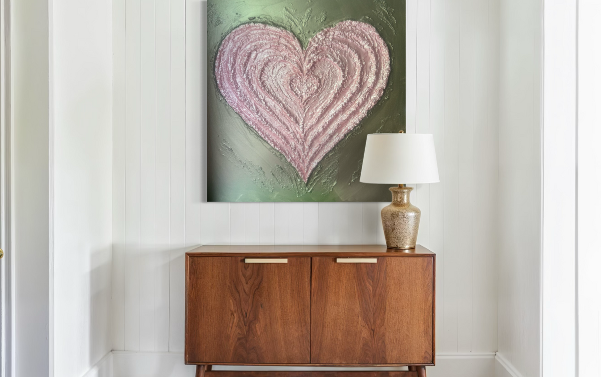 Rose Quartz Heart - Soft Pink