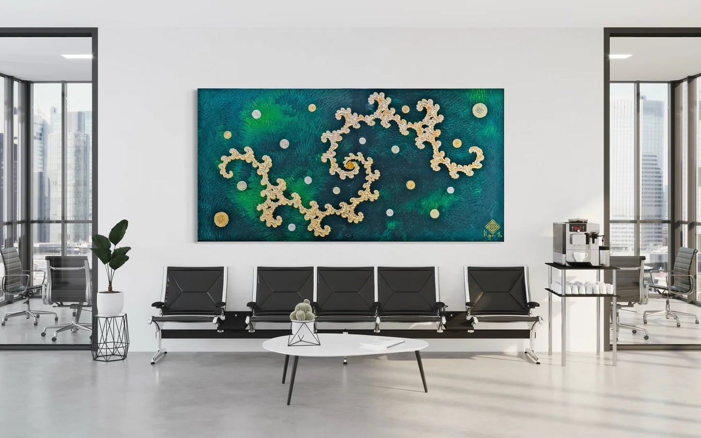 Emerald Golden Double Dragon