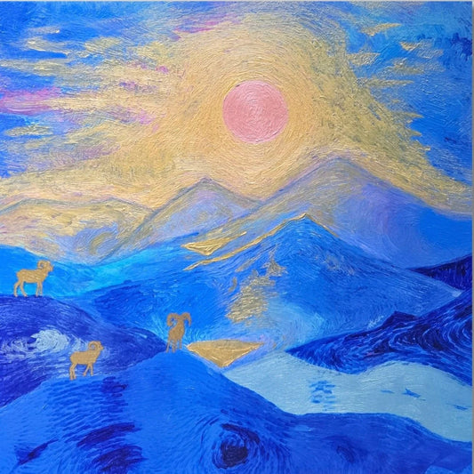 Three Sheep on a Mountain